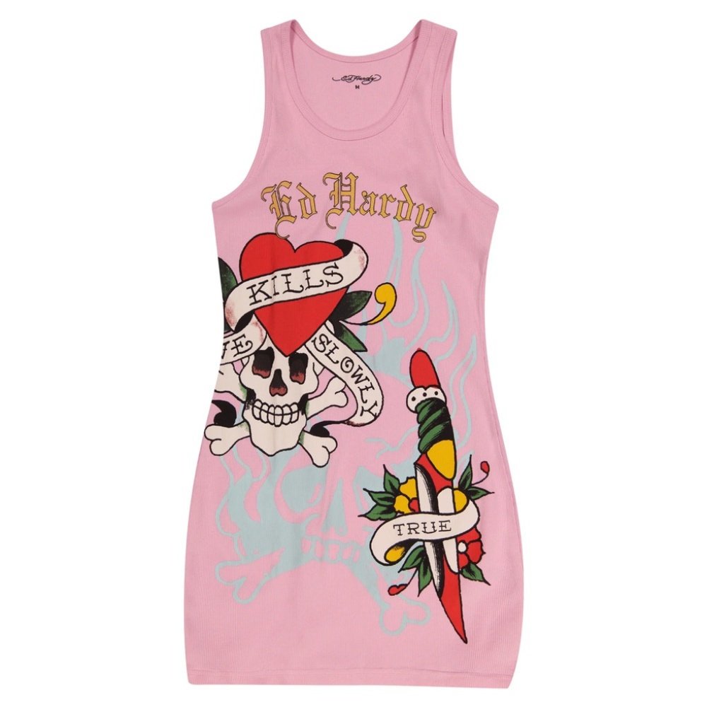 Pink Ed hardy Tank Dress
